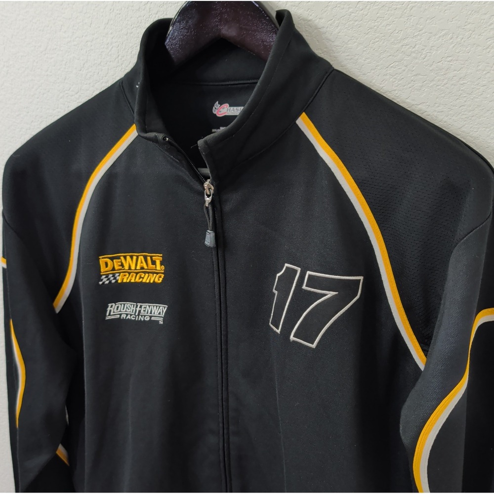 Chase Authentics NASCAR DeWalt Racing 17 Track Jacket Black Mens L RK80 SHTR